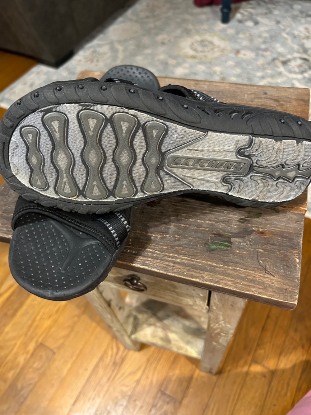Skechers Black Strappy Comfort Slide Sandals - Picture 4 of 4